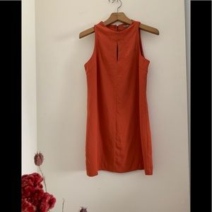 Mini A-line burnt orange dress